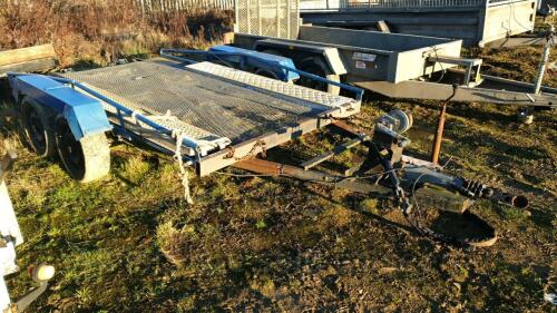 6' x 10' car transport trailer c/w ramps (blue)