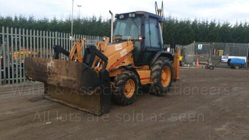 2004 CASE 580SM backhoe loader (s/n HJE548788) with 4 in 1 bucket, forks & extra dig