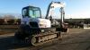 2014 BOBCAT E85 rubber tracked excavator c/w 4 x buckets, blade, piped Q/hitch & full set of cab guards (s/n B34S11949) - 6