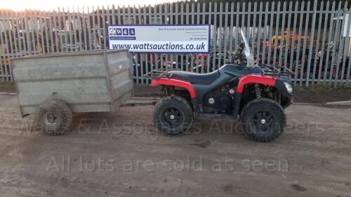 DINLI 700cc 4x4 Quad bike (YX09 DWN) c/w galvanised atv trailer