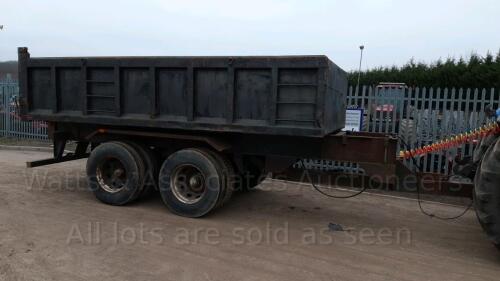 TANDEM axle tipping trailer c/w commercial axles air brakes & harsh tipping gear