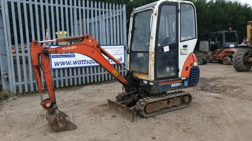 KUBOTA KX36-3 rubber tracked excavator (s/n Z0768) with bucket, blade, piped & cab