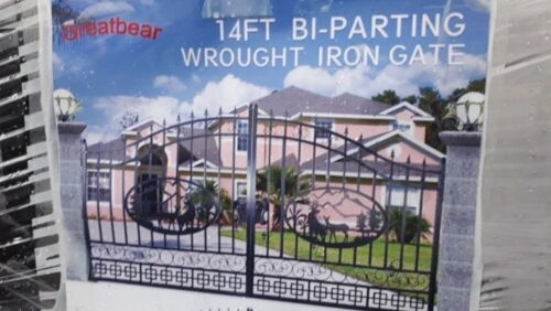 2020 GREATBEAR 14' decorative wrought iron driveway gates (unused)