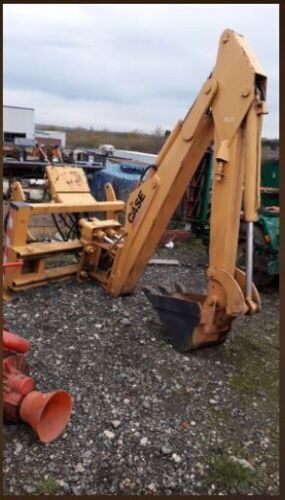 CASE back-hoe attachment c/w bucket & jack legs