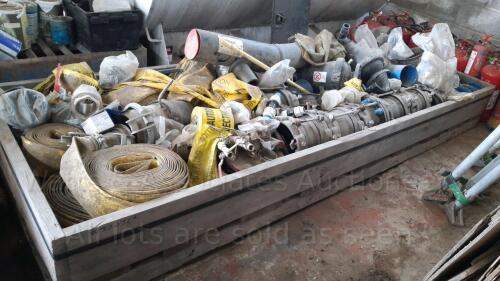 Large qty of pipe fittings, flat hose etc