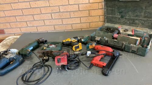 Quantity of various power tools