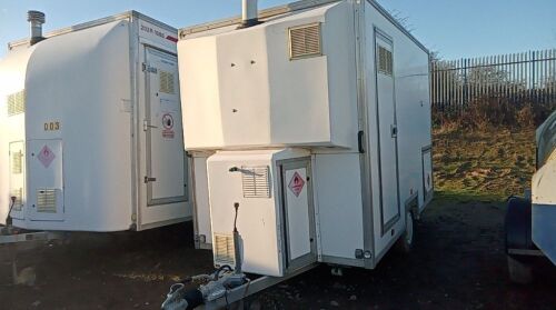 Single axle twin shower, 3 section decontamination trailer