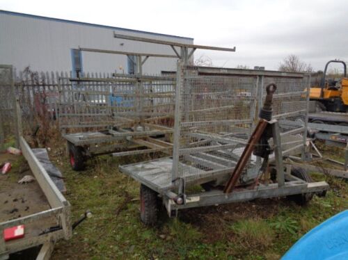 4- wheeled galvanised pipe carrier trailer