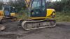 JCB JS130 13t steel tracked excavator with bucket, piped & Q/hitch