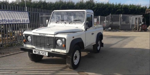 LAND ROVER DEFENDER 90 truck cab (white) (MF56 SXZ) (MoT 24th September 2021) (V5 & MoT in office)