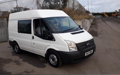 2013 FORD TRANSIT 125 mwb, 6 speed, factory fitted crew van, legal 6 seats (NV13 MKM) (MOT until 12th November 2021) (V5, manual & MOT in office)