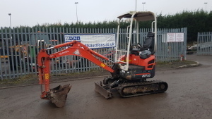 2012 KUBOTA U17-3 rubber tracked excavator (s/n 16686) with 2 buckets, blade, piped & expanding tracks