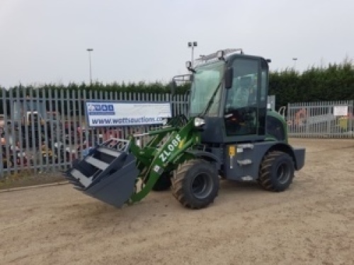 2020 HONGYUAN ZL08F 4wd articulated loading shovel (s/n 10128) with front bucket, forks, reversing camera and power-shift transmission (unused)