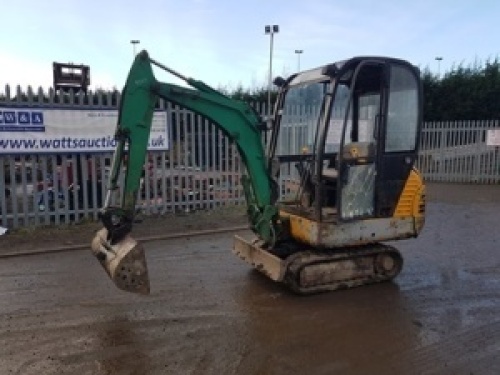 JCB 801.4 rubber tracked excavator (s/n 01996) with bucket, blade & piped