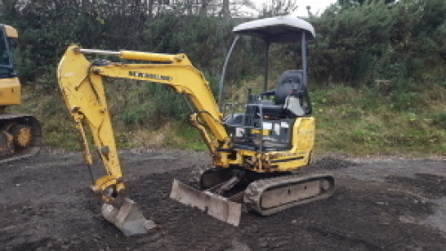 2008 NEW HOLLAND KOBELCO E18SR rubber tracked excavator (s/n 05121) c/w blade, expanding tracks & offset boom