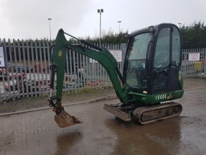 2015 JCB 8018 rubber tracked excavator (s/n P01929410**) with bucket, blade piped, cab and expanding tracks