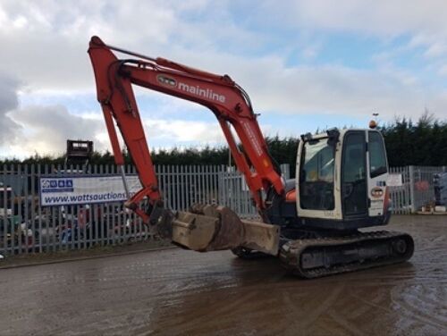 2007 KUBOTA 080-3 rubber tracked excavator c/w with 3 buckets, blade, piped & Q/hitch (5343 5427 5439 9308)