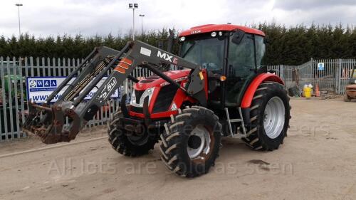 2014 ZETOR PROXIMA 100 plus 4wd tractor c/w MX75.5 front loader, 3 point linkage, top link, twin assister rams, pto, puh, 3 x spool valves, manual shuttle (s/n 000R2B4J41SB01500)