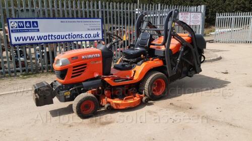 2017 KUBOTA G26-2 diesel hydrostatic mower c/w 48'' twin cut mower deck, high tip collector, front weights & power steering (s/n 63987)