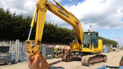 2003 KOMATSU PC228US steel tracked excavator S/n: 057J02030339 with bucket & Q/hitch (All hour and odometer readings are unverified and unwarranted)