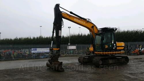 2011 JCB JS130 steel tracked excavator (s/n J01535826) with bucket, piped & Q/hitch