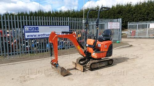 2018 KUBOTA KX008-3 rubber tracked excavator (s/n E01H31060) with bucket, blade, piped & expanding tracks (All hour and odometer readings are unverified and unwarranted)