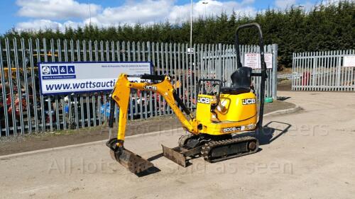 2017 JCB 8008 rubber tracked excavator (s/n EH1930470) with bucket, blade, piped & expanding tracks (All hour and odometer readings are unverified and unwarranted)