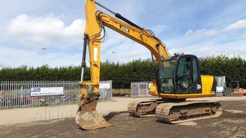 2009 JCB JS130 steel tracked excavator S/n: J91535144 with bucket, piped & Q/hitch (All hour and odometer readings are unverified and unwarranted)