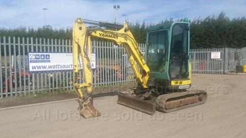 2012 YANMAR VIO33U rubber tracked excavator (s/n 111732) with bucket, blade & piped (All hour and odometer readings are unverified and unwarranted)