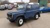 1992 LAND ROVER 90 DEFENDER COUNTY turbo 4 x 4 200tdi c/w fire & ice front bumper, side steps, rear step, full carpet kit (J902 RWL) (Blue) (V5 in office) (No VAT) (VOSA mileage discrepancy) (All hour and odometer readings are unverified and unwarranted - 36