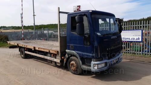 2007 IVECO EUROCARGO ML75E16 7.5t diesel 22ft rigid flat bed scaffold wagon (GN57 OBS) (V5 in office) (All hour and odometer readings are unverified and unwarranted)