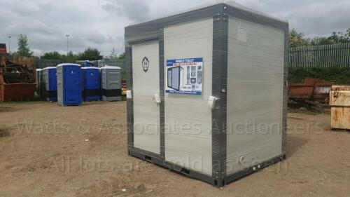 2020 BASTONE 220v portable toilets c/w shower, approx size L 1920 x W 2160 x H 2360mm (unused)