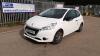 2014 PEUGEOT 208 ACCESS 1.0 3dr petrol hatchback car (YE14 PHX) (White) (MoT 15th September 2022) (V5 & MoT in office) (All hour and odometer readings are unverified and unwarranted)