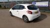 2014 PEUGEOT 208 ACCESS 1.0 3dr petrol hatchback car (YE14 PHX) (White) (MoT 15th September 2022) (V5 & MoT in office) (All hour and odometer readings are unverified and unwarranted) - 4