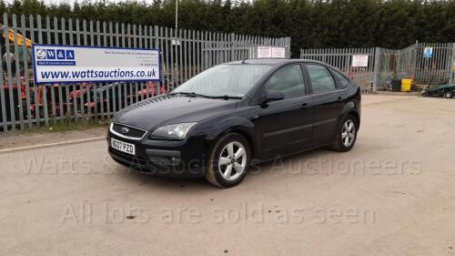 2007 FORD FOCUS 1.6 5dr hatchback petrol car (NG07 PZD) (Black) (MoT 7th July 2022) (Only front page of V5 available & other history in office) (All hour and odometer readings are unverified and unwarranted)