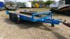 Twin axle plant trailer with ramps (blue)