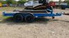 Twin axle plant trailer with ramps (blue) - 2