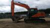 2016 DOOSAN DX140LC-5 steel tracked excavator (s/n KG0001281) with 3 buckets, piped & Q/hitch (All hour and odometer readings are unverified and unwarranted) - 2