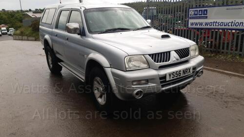 2007 MITSUBISHI L200 TROJAN full leather double cab pick-up (YS56 NRX) (Silver) (MoT 17th November 2022) (V5 in office) (All hour and odometer readings are unverified and unwarranted)