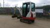 2016 TAKEUCHI TB016 rubber tracked excavator S/n: 216004939 with bucket, blade, piped, cab & expanding tracks (All hour and odometer readings are unverified and unwarranted) - 3