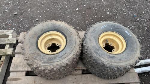 2 x wheels & tyres to suit compact tractor