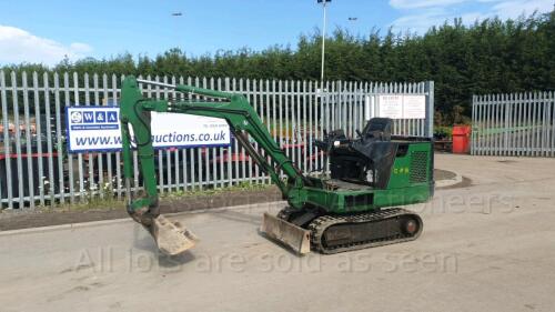 BOBCAT 320 rubber tracked excavator with bucket, blade & piped (s/n 22595) (All hour and odometer readings are unverified and unwarranted)