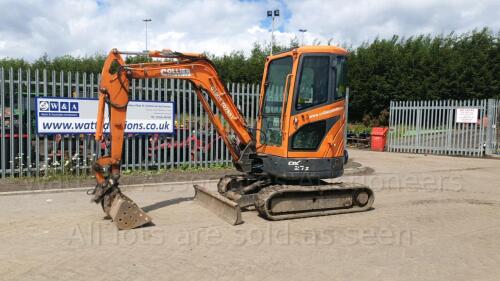 2014 DOOSAN DX27Z rubber tracked excavator (s/n BTD6006133) with bucket, blade, piped & Q/Hitch (All hour and odometer readings are unverified and unwarranted)