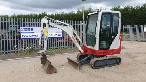 2015 TAKEUCHI TB216 rubber tracked excavator c/w bucket, blade, piped & expanding tracks (s/n 2160002217) (All hour and odometer readings are unverified and unwarranted)