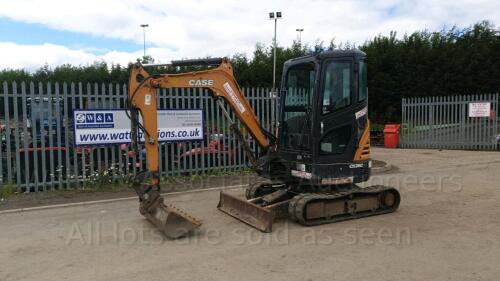 2018 CASE CX26C rubber tracked excavator (s/n ZLN52681) with bucket, blade & piped (All hour and odometer readings are unverified and unwarranted)