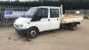 2006 FORD TRANSIT 350 LWB crew cab tipper (YG56 DUH) (White) (MoT until 18th of May 2023) (V5 & MoT in office) (All hour and odometer readings are unverified and unwarranted)