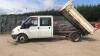 2006 FORD TRANSIT 350 LWB crew cab tipper (YG56 DUH) (White) (MoT until 18th of May 2023) (V5 & MoT in office) (All hour and odometer readings are unverified and unwarranted) - 18