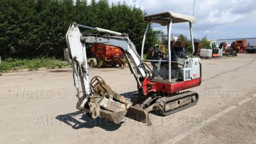 TAKEUCHI TB016 1.5t excavator c/w buckets & breaker (s/n G84201) (All hour and odometer readings are unverified and unwarranted)