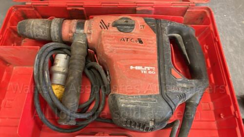 HILTI TE60 110v breaker c/w case