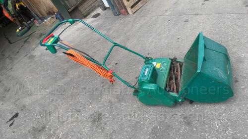 QUALCAST CLASSIC 35S 240v cylinder mower c/w collection box